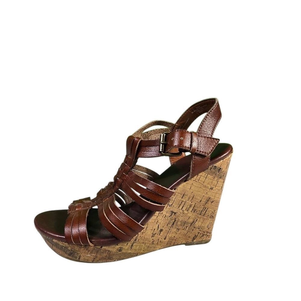 Mossimo Brown Wedge Sandals Size 8.5